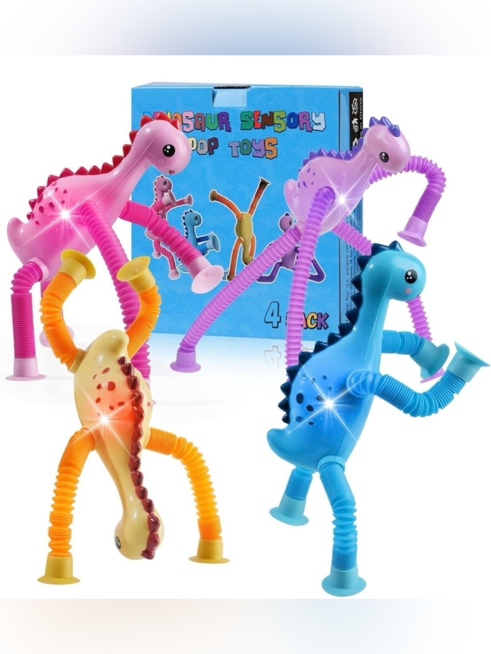 4 Dinosaur Pop Sensory Tubes